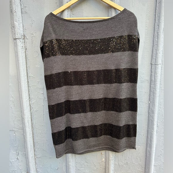 Alice + Olivia Sequin Stripe Wool Sleeveless Sweater, size approx M - Picture 3 of 7